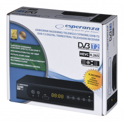 ESPERANZA TUNER DVB-T2 H.265/HEVC EV106P - Galeria zdjęcie 7