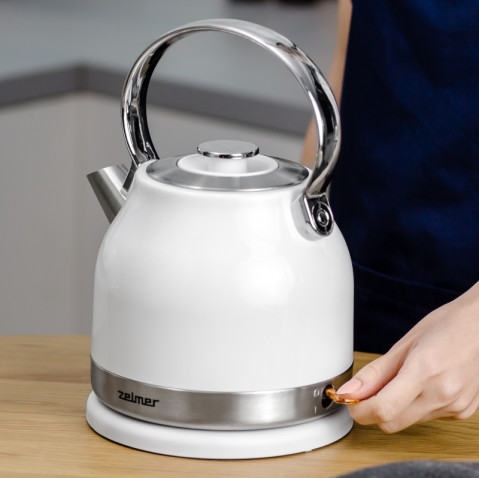 Czajnik 2200W 1,7L Biały/Inox ZELMER ZCK7940 - Galeria zdjęcie 5