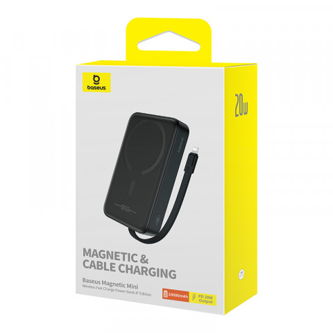 Powerbank Baseus Magnetic Mini Air Wireless 10000mAh 20W+kabel lightning (czarny) - Galeria zdjęcie 7