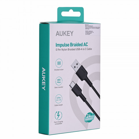 AUKEY CB-CD30 KABEL USB-C QC PD 0.9M 3A NYLON - Galeria zdjęcie 7