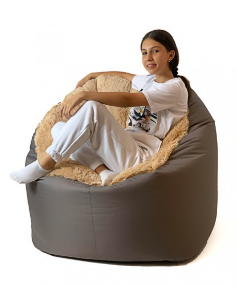Pufa worek sako FLUFFY brąz XXL 140x90 - Galeria zdjęcie 4
