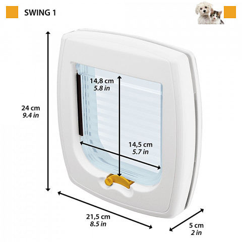 FERPLAST SWING 1 SUPER BASIC Brązowe - drzwiczki dla psa i kota - 21,5x5x24 cm - Galeria zdjęcie 2