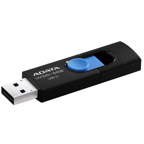 ADATA FLASHDRIVE UV320 64GB USB3.1 Black-Blue - Galeria zdjęcie 1
