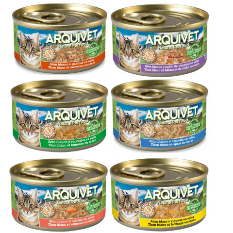 ARQUIVET Tuńczyk mix smaków - mokra karma dla kota - 6x80g - Galeria zdjęcie 1