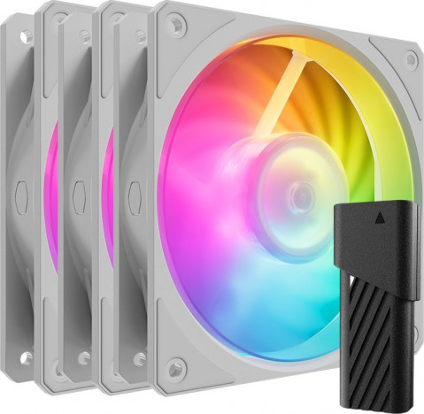 COOLER MASTER WENTYLATOR Mobius 120P ARGB White 3-Pack Fan Kit - Galeria zdjęcie 2