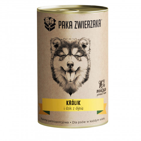 PAKA ZWIERZAKA Królik i dzik z dynią - mokra karma dla psa - 400g - Galeria zdjęcie 1
