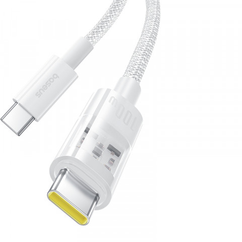 Kabel Baseus Gem Typ C-Typ C 100W 2m (biały) - Galeria zdjęcie 2
