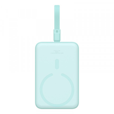 Powerbank Baseus Magnetic Mini Air Wireless 10000mAh 20W+kabel USB C-USB C (peppermint blue) - Galeria zdjęcie 1