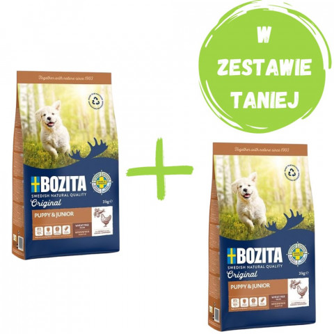 BOZITA Original Puppy & Junior Kurczak - sucha karma dla szczeniąt - 3 kg + GRATIS! - Galeria zdjęcie 1