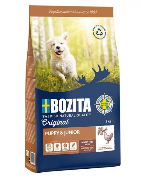 BOZITA Original Puppy & Junior Kurczak - sucha karma dla szczeniąt - 3 kg + GRATIS! - Galeria zdjęcie 3