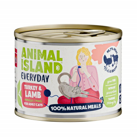ANIMAL ISLAND Everyday Indyk i jagnięcina - mokra karma dla kota - 200g - Galeria zdjęcie 1