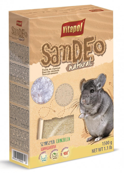 VITAPOL Sandeo natural - piasek dla szynszyli - 1500g - Galeria zdjęcie 1