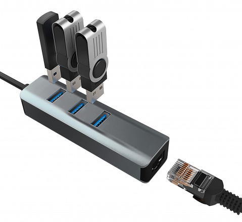 VAKOSS HUB USB 3.0 ETHERNET TC-4502X - Galeria zdjęcie 3