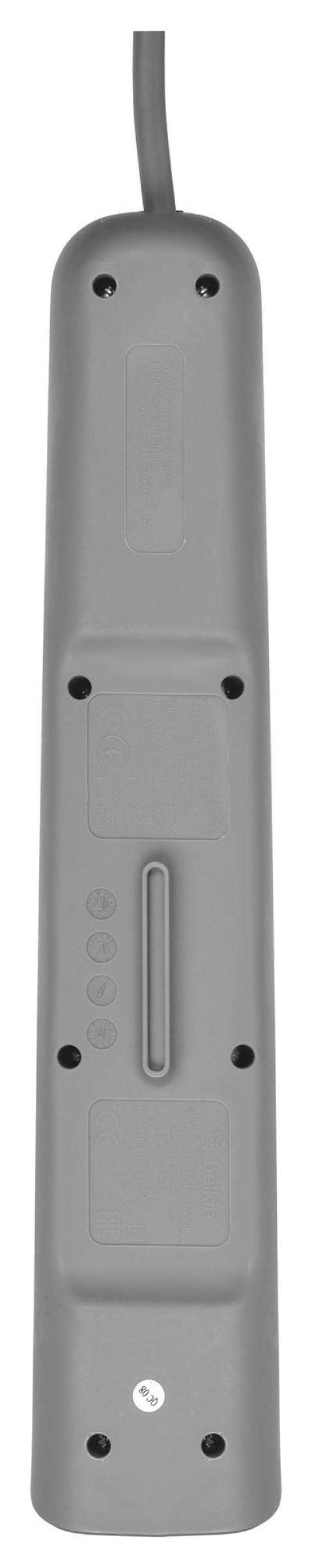 Listwa zasilająca Belkin Power Surge 4-PORT + 2xUSB-A 2.4A 525J 2m Grey/White - Galeria zdjęcie 7