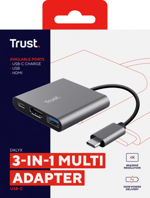 Adapter TRUST DALYX 3-IN-1 USB-C (23772) - Galeria zdjęcie 7
