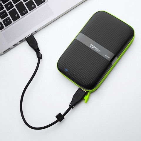 Dysk zewnętrzny HDD Silicon Power Armor A60 (1TB; 2.5"; USB 3.2; 5400 obr/min; Green-Black; SP010TBPHDA60S3K) - Galeria zdjęcie 3