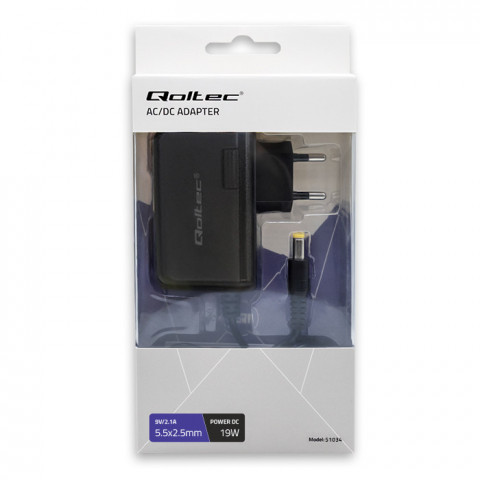 QOLTEC ZASILACZ WTYCZKOWY 19W | 9V | 2.1A |5.5*2.5 - Galeria zdjęcie 7