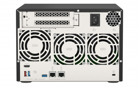 Qnap TVS-675-8G, Tower, 6 x 2.5"/3.5" SATA, Zhaoxin Kaixian KX-U6580 8C/8T, 8GB (1x 8GB) DDR4 SODIMM , 2 x 2.5GbE, Single PSU, 250W - Galeria zdjęcie 6