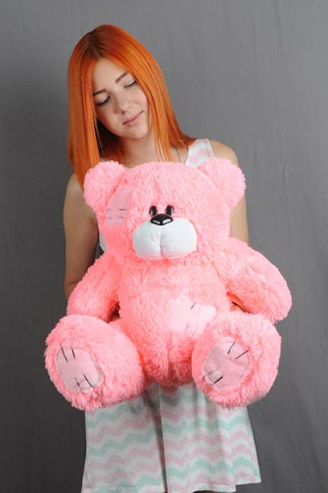 Miś TEDDY 60cm różowy - Galeria zdjęcie 3