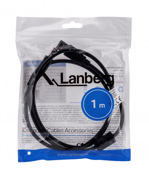 LANBERG KABEL USB-A -> USB-B M/M 1M FERRYT - Galeria zdjęcie 3