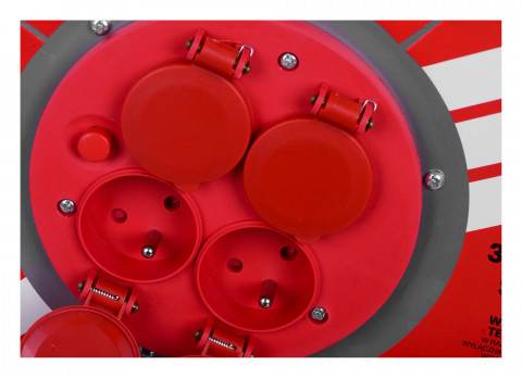 Przedłużacz elektryczny bębnowy 25M VERTEX 3x2,5mm PB25METAL czarny - Galeria zdjęcie 7