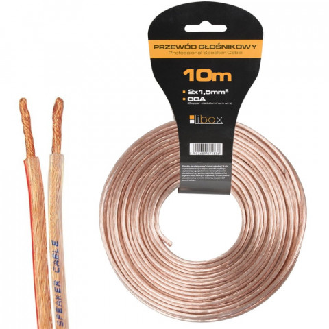 LIBOX KABEL GŁOŚNIKOWY LB0008-10 2X1,5MM (10M) CCA - Galeria zdjęcie 1