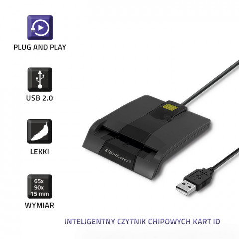QOLTEC CZYTNIK CHIPOWYCH KART ID SCR-0634 - Galeria zdjęcie 4