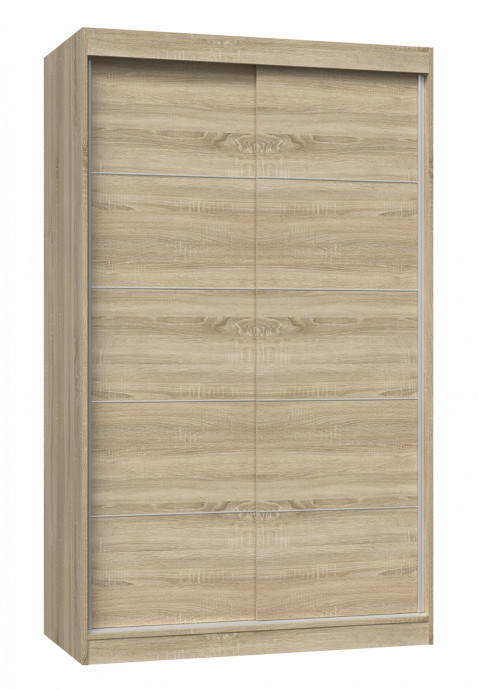 Szafa z drzwiami przesuwnymi i ozdobnymi szprosami IGA 120x61xH200 sonoma - Galeria zdjęcie 1