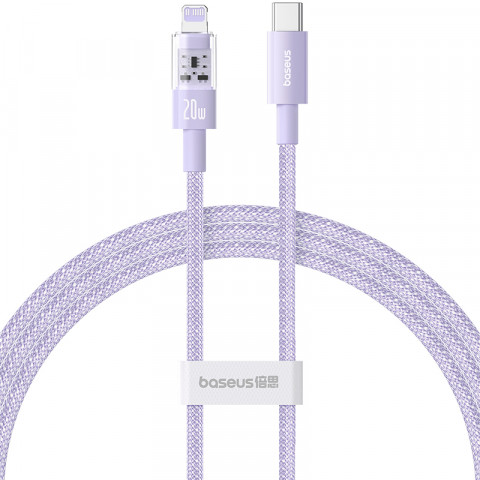 Kabel Baseus Gem USB C-IP 20W 1m (fioletowy) - Galeria zdjęcie 1