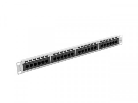 LANBERG PATCH PANEL 24 PORT 1U KAT.5E UTP SZARY - Galeria zdjęcie 3