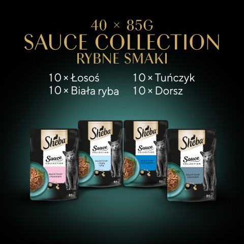 SHEBA Sauce Collection Kolekcja rybnych smaków - mokra karma dla kota - 40x85 g - Galeria zdjęcie 7