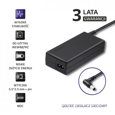 Qoltec Zasilacz dedykowany do Toshiba 90W | 4.74A | 19V | 5.5x2.5 - Galeria zdjęcie 4