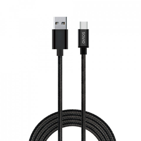 SAVIO KABEL USB - USB TYP C 2.1A, OPLOT, 2M CL-129 - Galeria zdjęcie 1