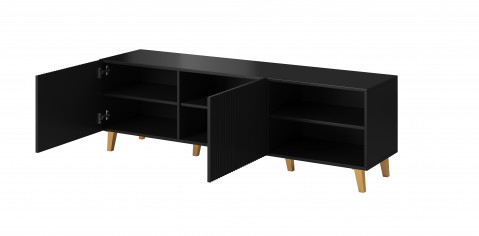 Szafka RTV PAFOS 150x40x52 czarny mat - Galeria zdjęcie 5