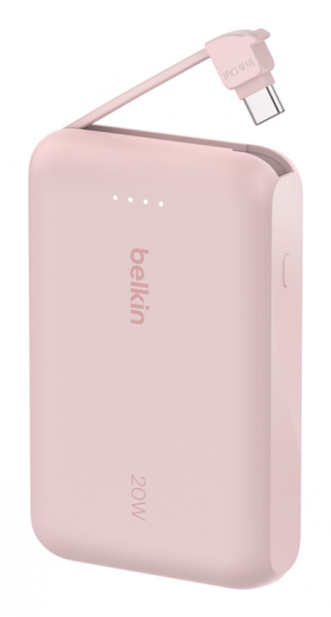 BELKIN POWERBANK 10 000 MAH, 20W, KABEL USB-C,PINK - Galeria zdjęcie 3