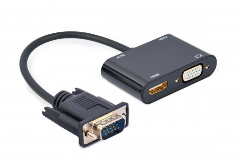 GEMBIRD KONWERTER SYGNAŁU VGA DO HDMI + VGA CZARNY - Galeria zdjęcie 2