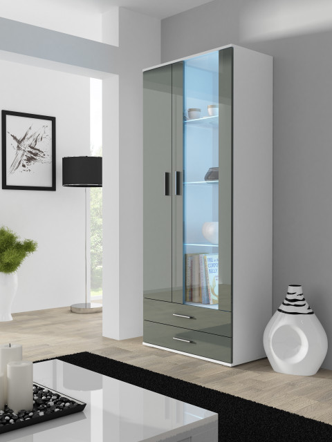 Zestaw meblowy SOHO 8 biały/szary połysk - Galeria zdjęcie 3