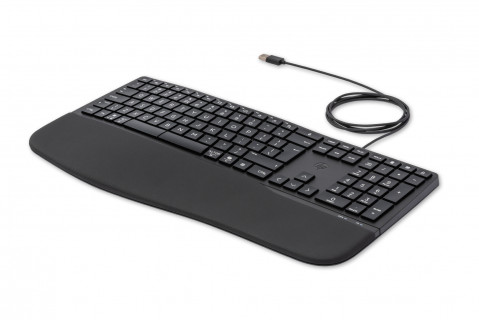 Klawiatura HP 480 Comfort Wired Keyboard przewodowa czarna 8T6M1AA - Galeria zdjęcie 2