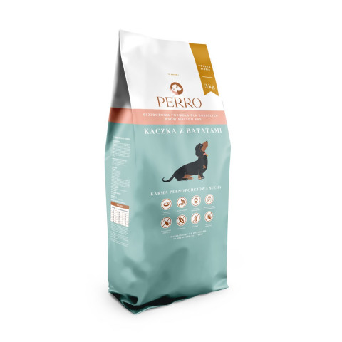 PERRO Kaczka z batatami Małe rasy - sucha karma dla psa - 3kg - Galeria zdjęcie 1