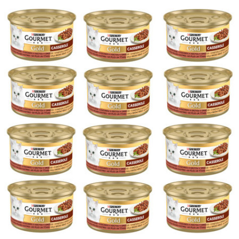 GOURMET GOLD mokra karma dla kota z kaczką i indykiem 12x85g - Galeria zdjęcie 1