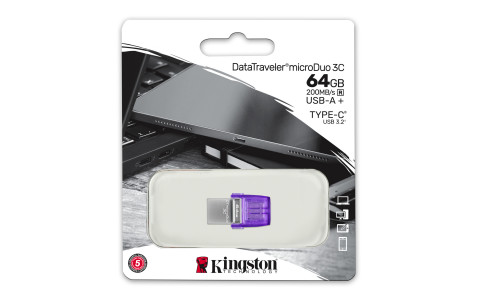 KINGSTON FLASH 64GB USB 3.2 DataTraveler microDuo 3C - Galeria zdjęcie 5