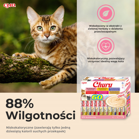 INABA CAT CHURU VARIETIES tuńczyk - przysmak dla kota 60 x 14 g - Galeria zdjęcie 3