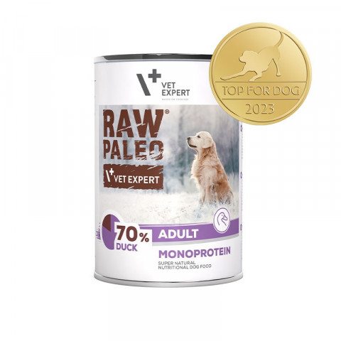 VET EXPERT Raw Paleo Adult Monoprotein Kaczka - mokra karma dla psa - 400g - Galeria zdjęcie 1