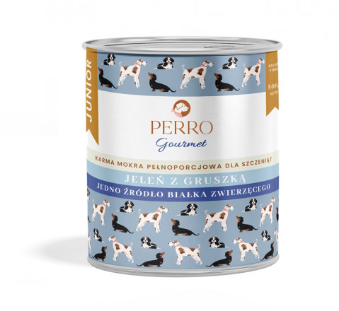 PERRO Gourmet Junior Jeleń z gruszką - mokra karma dla psa - 800g - Galeria zdjęcie 1