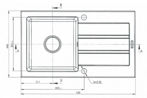 Zlewoz. MAIDSINKS Promo 76x44 1B 1D szary beton - Galeria zdjęcie 2