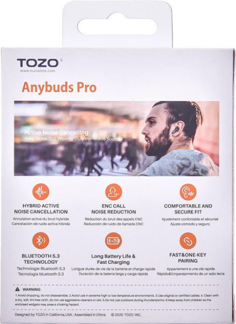 Słuchawki TWS TOZO Anybuds Pro Black - Galeria zdjęcie 5