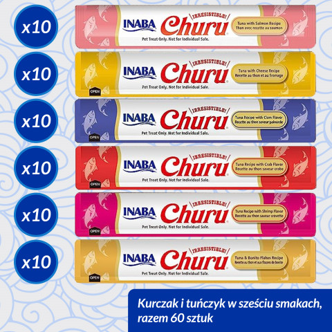 INABA CAT CHURU VARIETIES tuńczyk - przysmak dla kota 60 x 14 g - Galeria zdjęcie 5