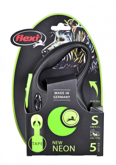 FLEXI Neon S zielona - smycz automatyczna dla psa - 5m - Galeria zdjęcie 3