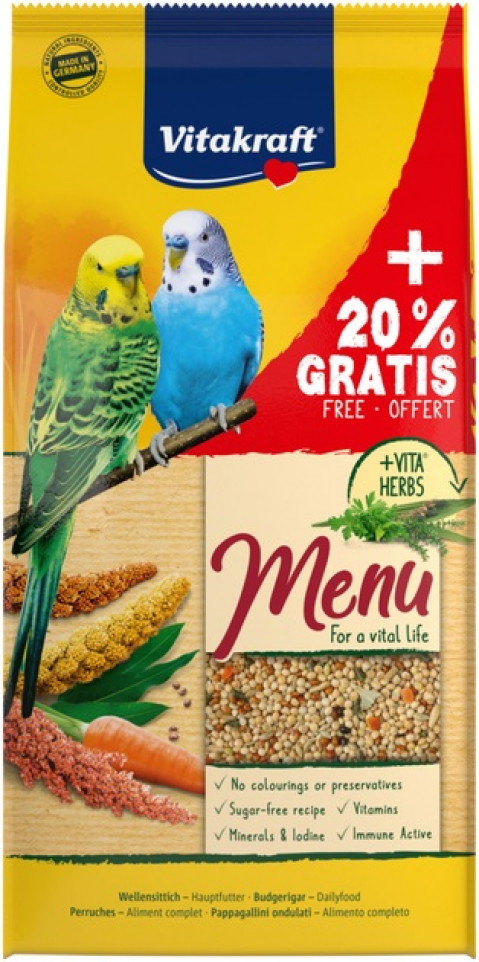 VITAKRAFT Menu Vital - karma dla papugi falistej - 1 kg + 20% GRATIS! - Galeria zdjęcie 1