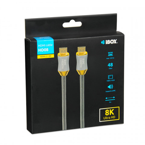 KABEL HDMI I-BOX HD08 HDMI 2.1 8K, 2M - Galeria zdjęcie 2